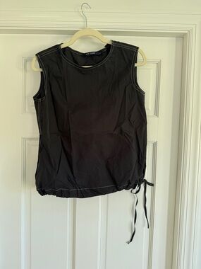 Sofie D'Hoore Black Sleeveless Top with Drawstring Hem